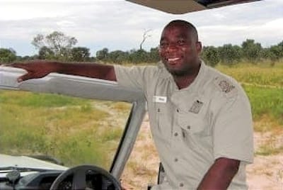 Photo of Wildlife Guide in his open landrover in Chobe Park, Botswana